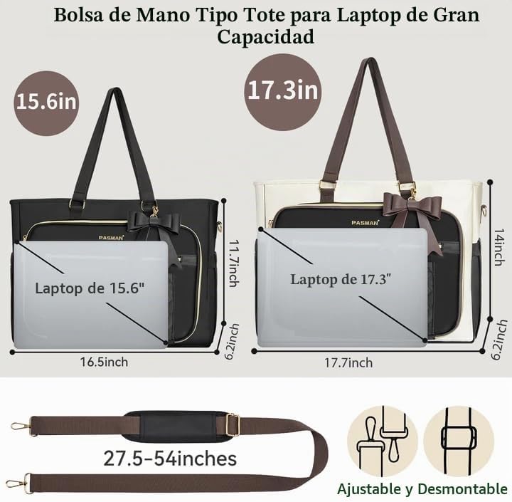 PASMAN Bolsa de mano para profesores para mujer, bolsa estructurada...