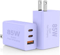 Paquete de 2 bloques de cargador de pared USB C de 65 W, adaptador de carga USB C de 3 puertos de 100 W tipo C de carga súper rápida para MacBook Pro/Air, i-Pad Pro, i-Phone 17/16/15, Galaxy S25 y más