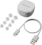 Audio-Technica ATH-SQ1TWWH Auriculares intrauditivos inalámbricos, color blanco