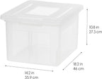 IRIS USA - Caja de archivos, organizador de archivos de plástico con tapas para archivos de cartas/documentos legales, caja de documentos portátil para mudanza, contenedor de almacenamiento con tapa