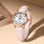 OLEVS Relojes de cuero para mujer lujo moda vestir impermeable cuarzo