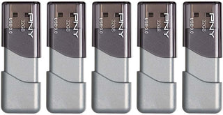 PNY Unidad flash USB 3.0 Turbo Attache 3 de 32 GB, gris (paquete de 5)