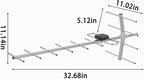 Antena de TV al aire libre para Smart TV, antena de TV inteligente de largo alcance al aire libre, compatible con 4K 1080P HD VHF UHF, resistente a la intemperie y recepción de largo alcance con cable