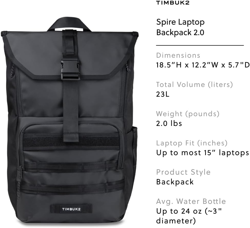 Timbuk2 Spire Laptop Backpack 2.0, negro azabache