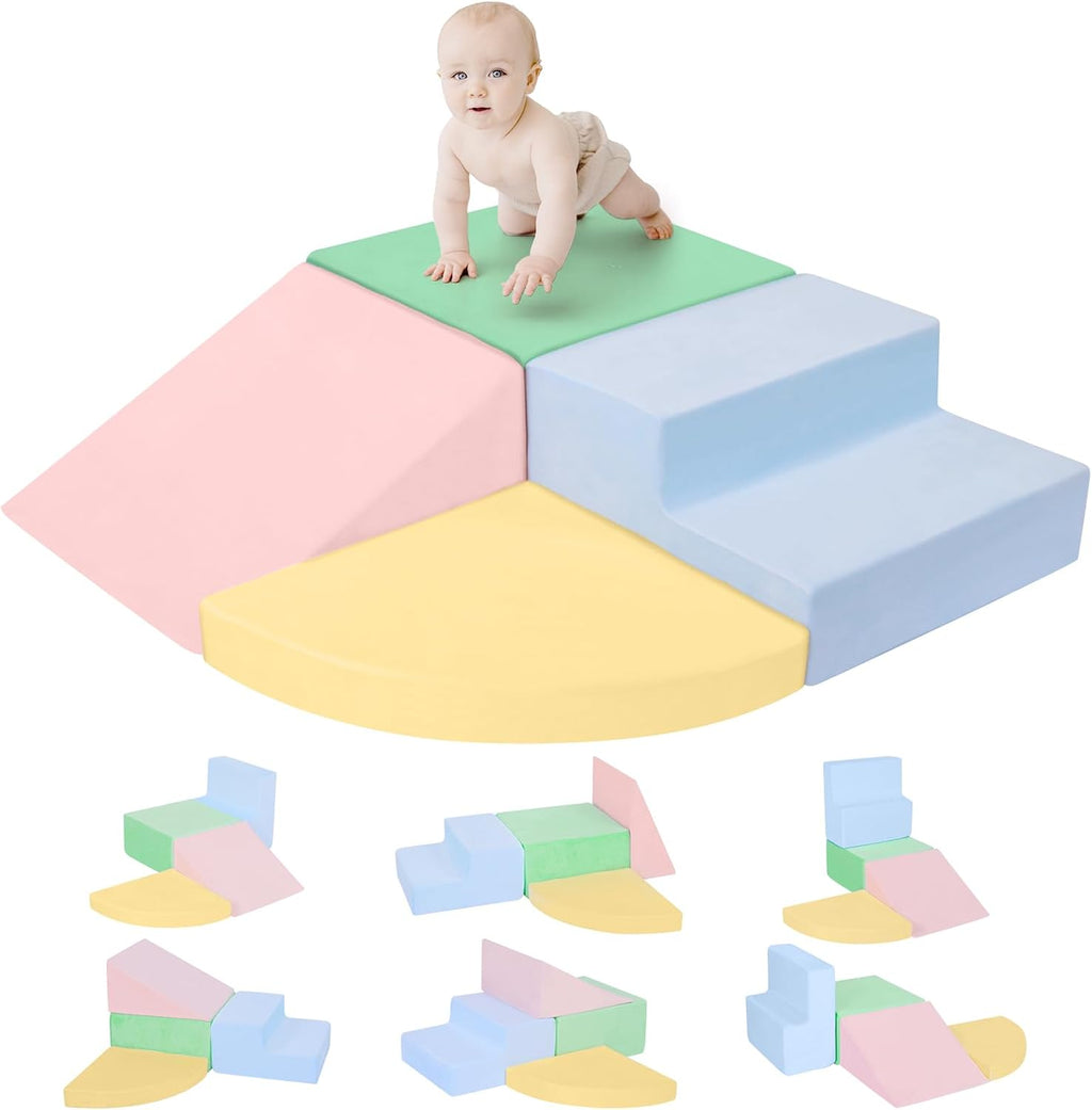 Climbing Toys para 1 Year Old,4-Piece Foam Baby Climbing Blocks para Toddlers
