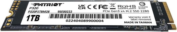 Patriot Memory P320 SSD interno de 1 TB - NVMe PCIe Gen 3x4 - M.2 2...