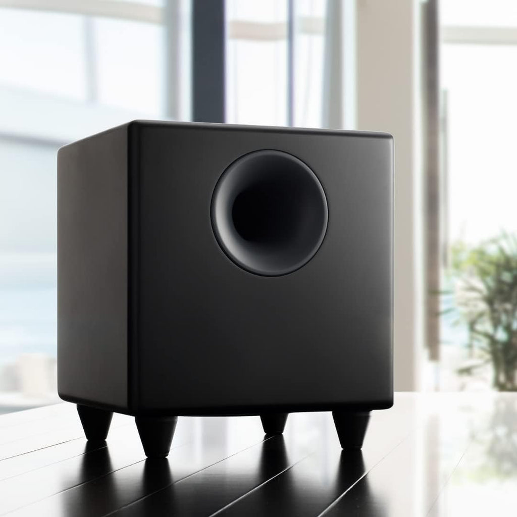 Audioengine S8 Bocina para sonidos graves, de 8 pulgadas, con conexión a corriente eléctrica, color blanco. Negro