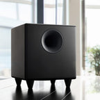 Audioengine S8 Bocina para sonidos graves, de 8 pulgadas, con conexión a corriente eléctrica, color blanco. Negro