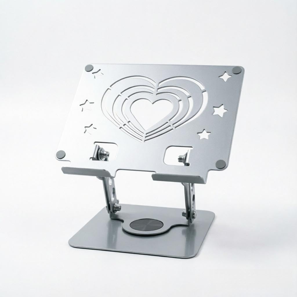 Soporte ajustable para laptop, soporte para computadora con base giratoria