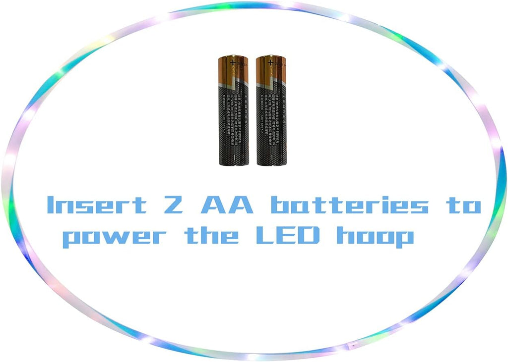 Aro LED para baile de danza con luces para niños, adultos y niños, equipo de fitness para pérdida de peso, luces de color cambiantes, regalo para hoop hooper (se requieren dos baterías AA. No incluidas)