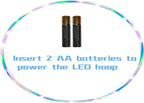Aro LED para baile de danza con luces para niños, adultos y niños, equipo de fitness para pérdida de peso, luces de color cambiantes, regalo para hoop hooper (se requieren dos baterías AA. No incluidas)