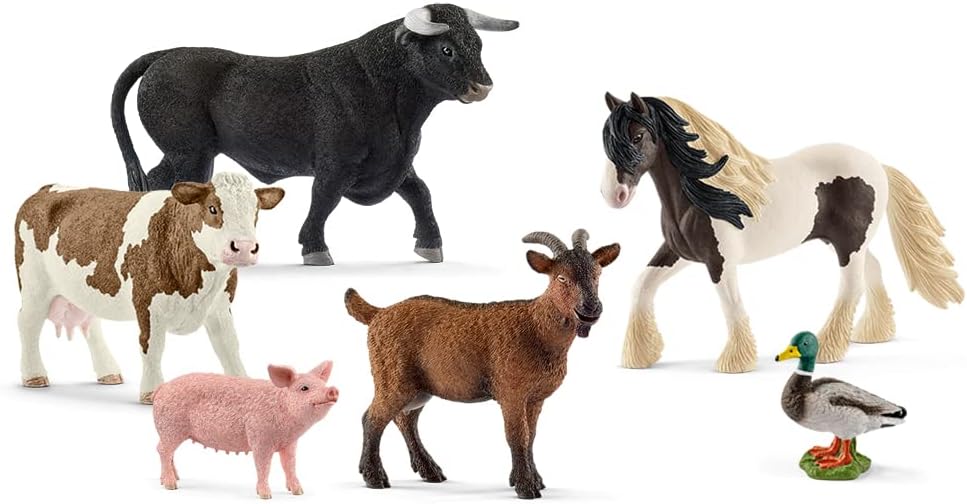Schleich Farm World - Juego de 6 piezas de animales de granja - Niños a