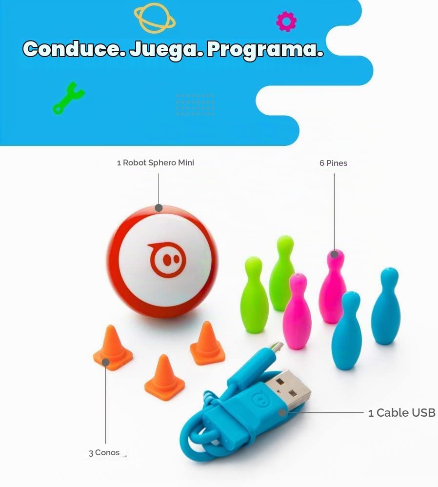 Sphero Mini (rojo) - Bola robot de codificación - Codificación educativa y juegos para niños y adolescentes - Conectividad Bluetooth - Experiencia de aprendizaje interactiva y divertida para mayores