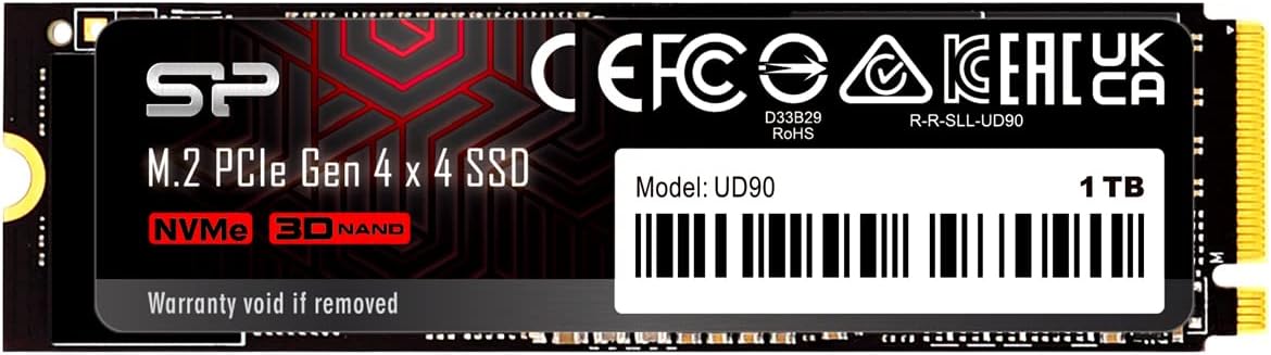 Silicon Power 1TB UD90 NVMe 4.0 Gen4 PCIe M.2 SSD R\/W hasta 5,000\...