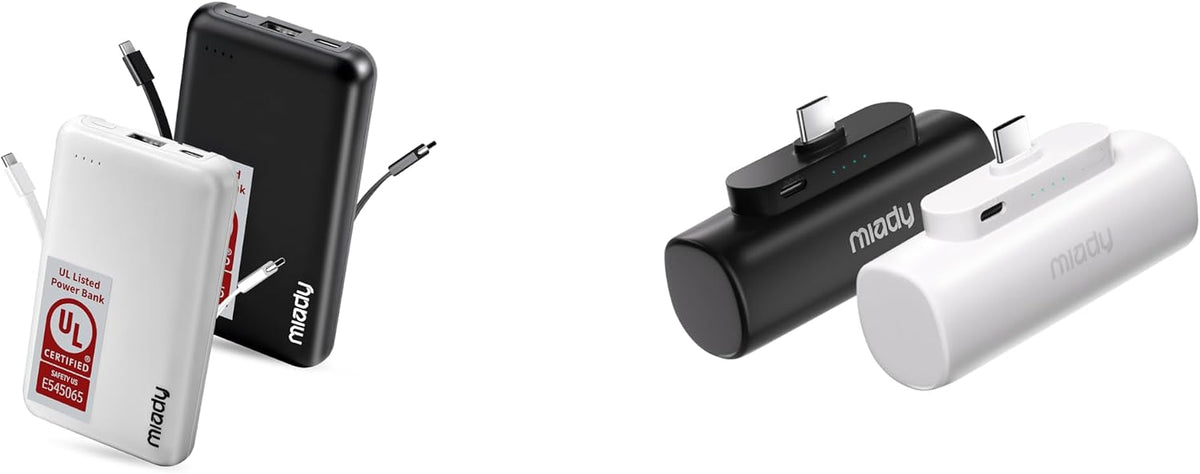 Miady Paquete de 4 cargadores portátiles a granel de 5000mAh