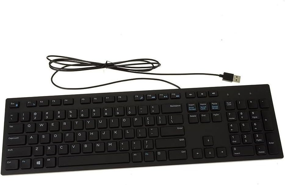 DELL - Teclado de escritorio con cable USB multimedia en