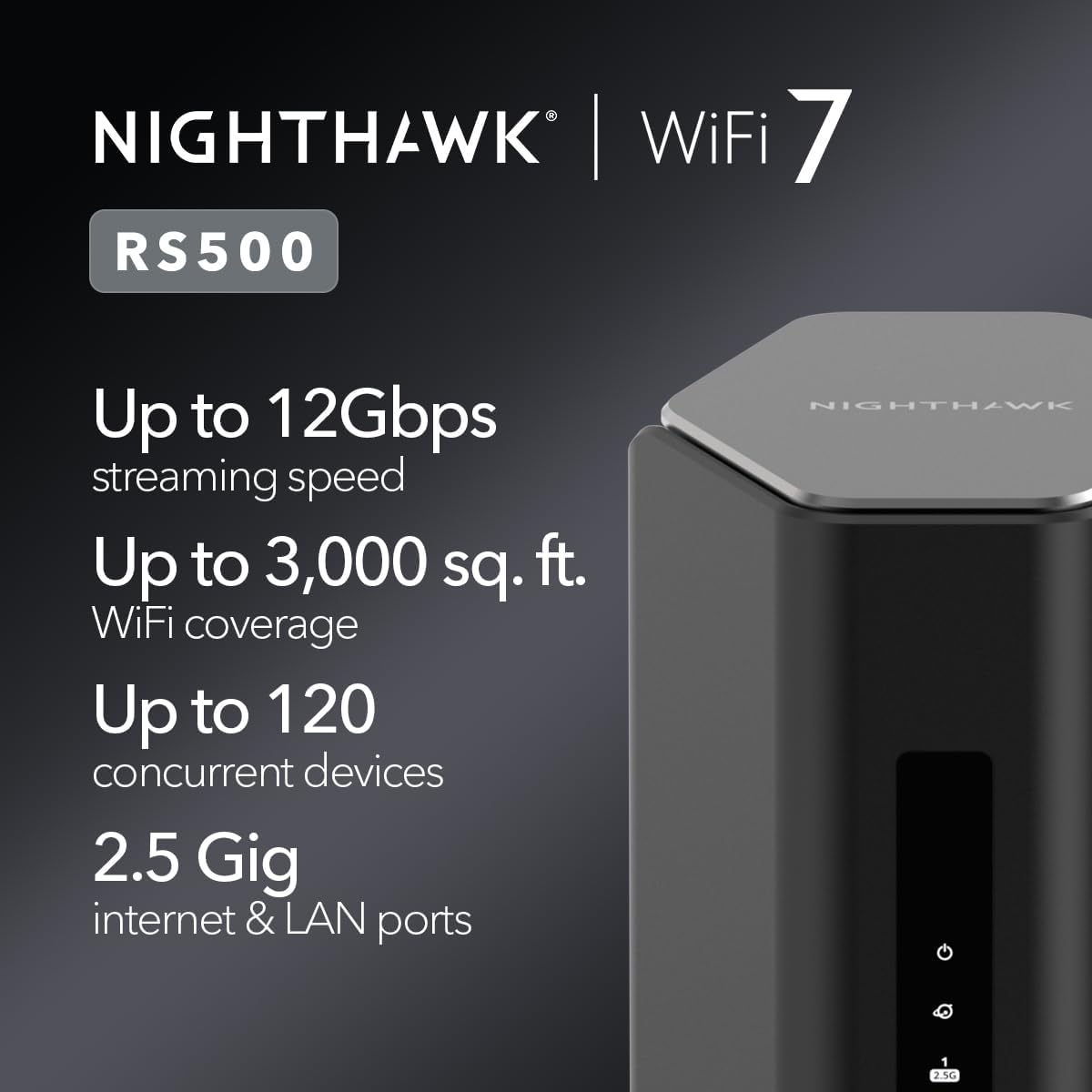 NETGEAR Nighthawk Tri-Band WiFi 7 Router (RS500) - Características...