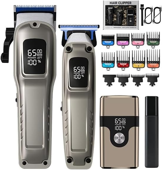 KIKIDO Cortadora de pelo inalámbrica para hombre, kit profesional de corte