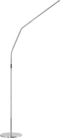 Lámpara Daylight Slimline - Lámpara de pie con 4 LED, 6000 K, diseño flexible, acero cepillado