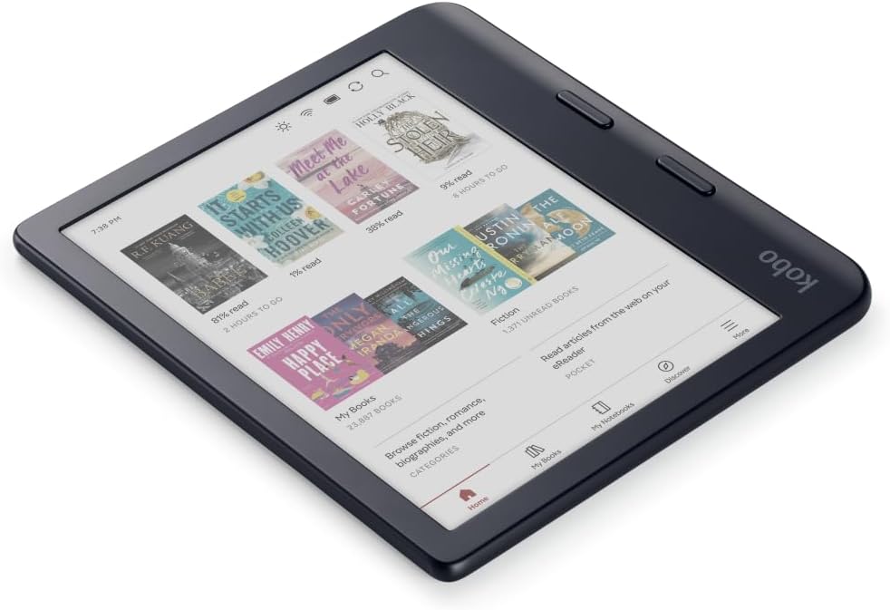 Kobo Libra Colour | eReader | Pantalla Kaleido 3 de tinta E sin deslumbramiento de 7 pulgadas | Opción de modo oscuro | Audiolibros | Resistente al agua | Negro