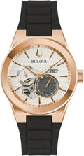 Bulova Reloj automático unisex con correa de silicona negra Latin GRAMMY 1.496 in