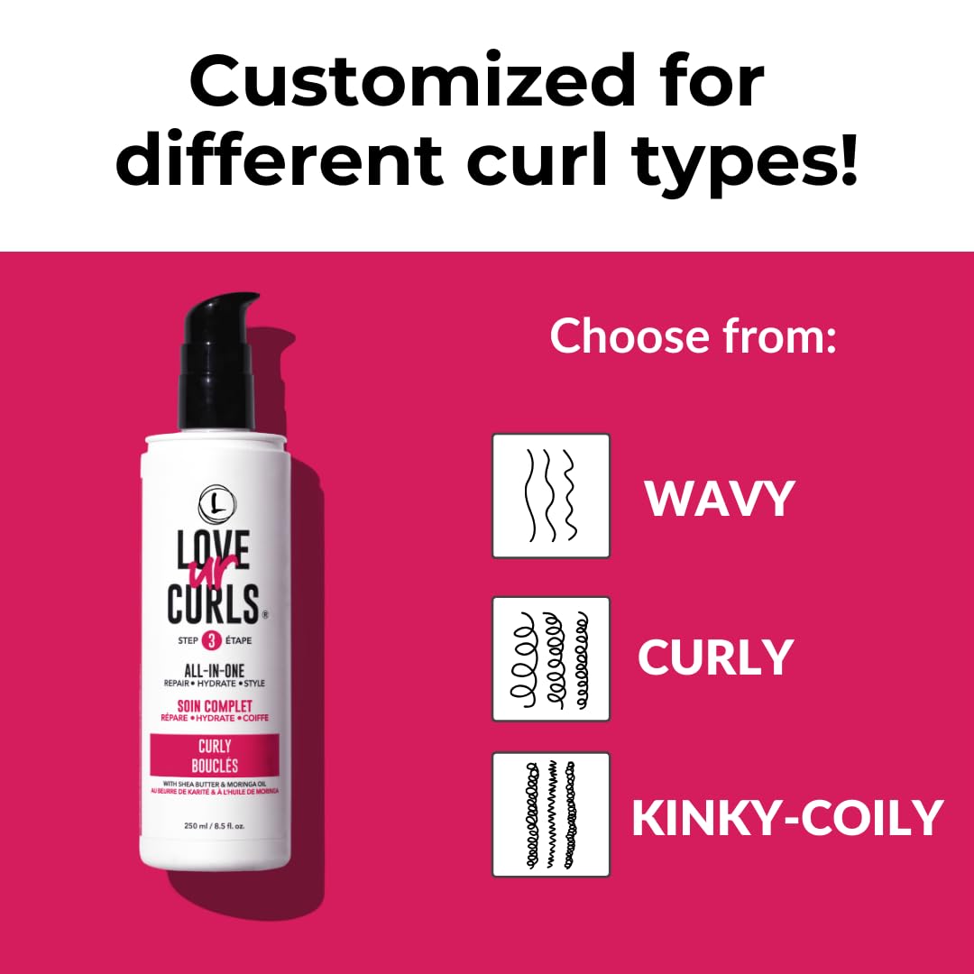 Love Ur Curls Crema Estilizadora de Rizos Todo en Uno, Crema Rizado...