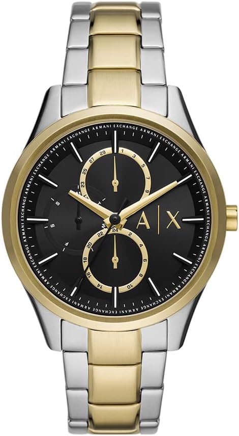 A|X Armani Exchange Reloj multifunción para hombre con correa de cuero o acero inoxidable