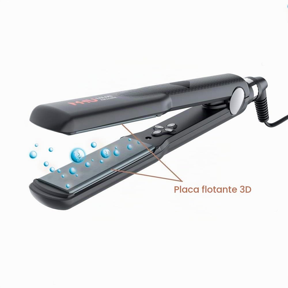Alisador de pelo de queratina para cabello rizado, plancha plana an...