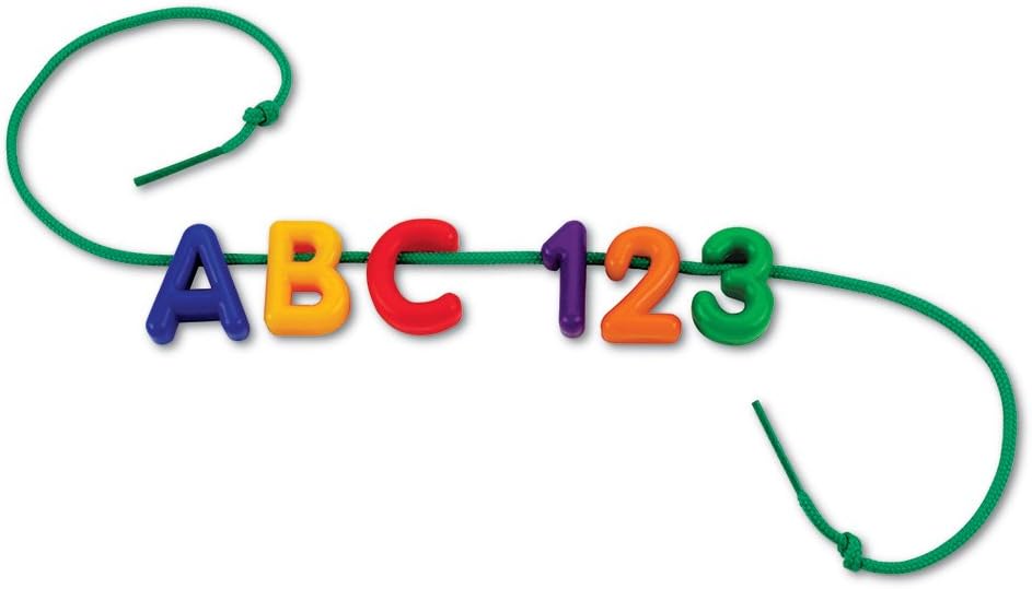 Learning Resources - Alfabeto con cordones en mayúsculas, 275 piezas, a partir de 3 años, artículos imprescindibles de aprendizaje preescolar, suministros para profesores y escuelas en casa, letras
