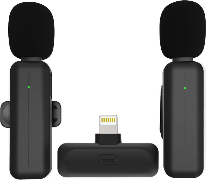 Paquete de 2 micrófonos inalámbricos mini de solapa Lavalier para i...