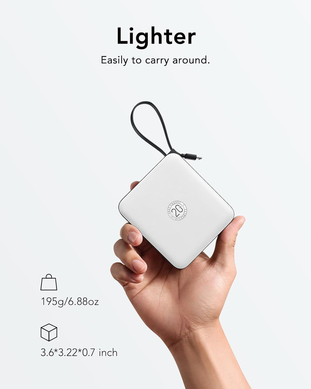 VRURC - Cargador portátil con 4 cables integrados, paquete de bater...