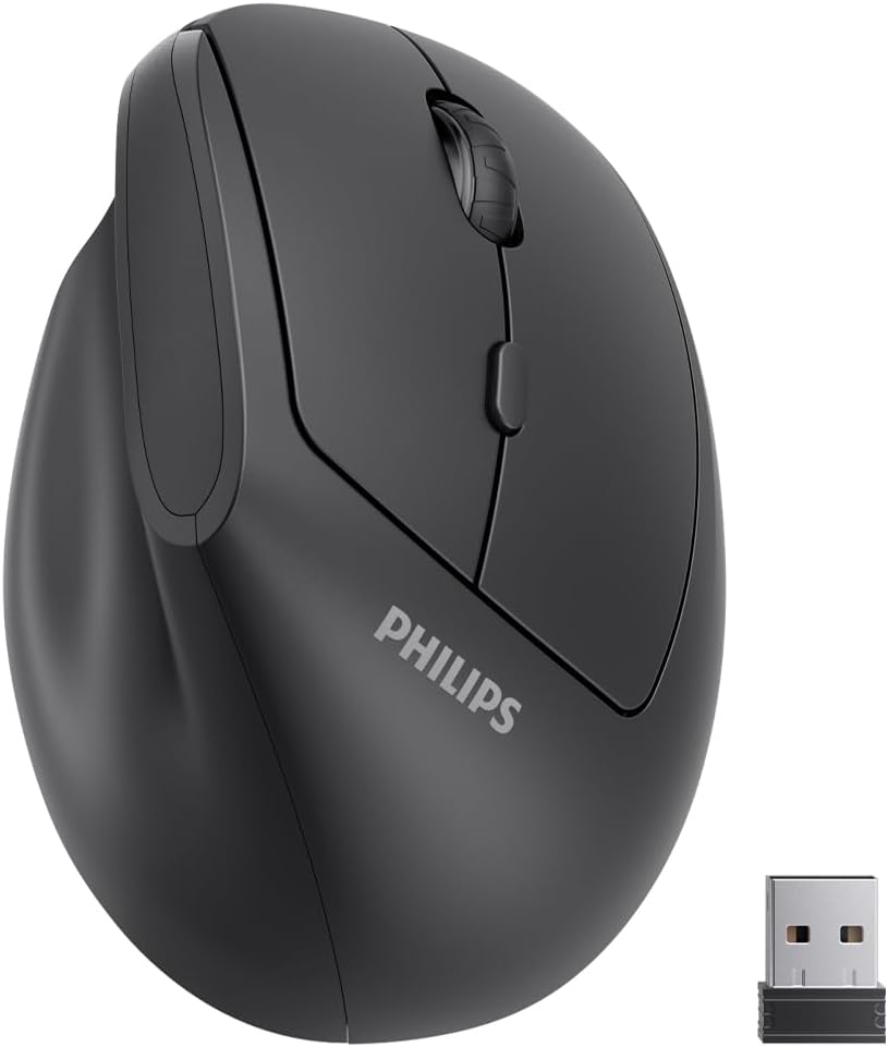PHILIPS SPK7628 - Mouse ergonómico \u2013 Ratón vertical con 800\/1...