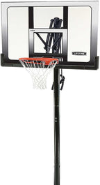 Lifetime 71281 Sistema de baloncesto en el suelo con elevador de potencia, tablero inastillable de 52 pulgadas