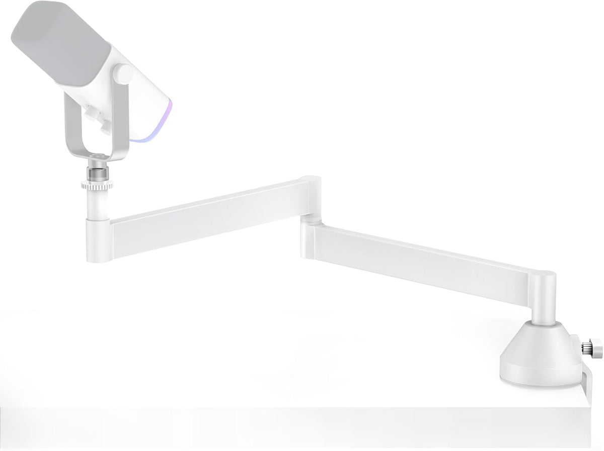 InnoGear Brazo de Micrófono de Perfil Bajo K669B, Blanco, Brazo de 2 ejes