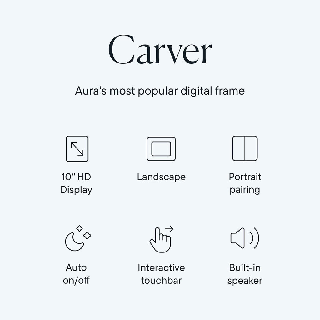 Aura Marco de fotos digital HD WiFi de 10 pulgadas, almacenamiento ilimitado gratuito en la nube, envía fotos desde el teléfono, sin suscripción, encendido/apagado automático, regalo para padres y
