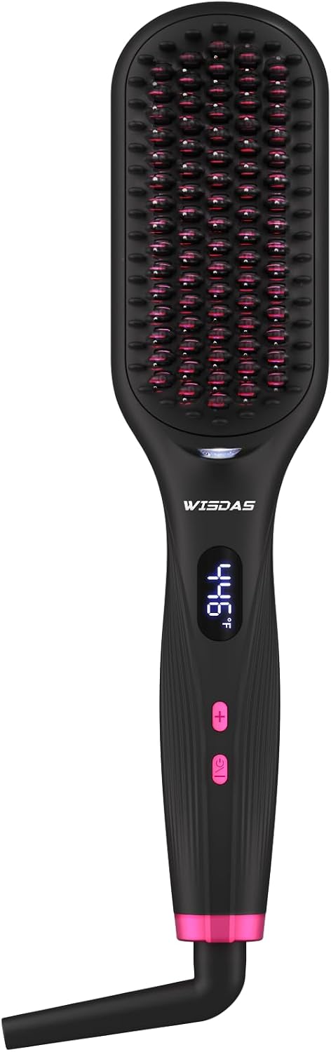 WISDAS Cepillo alisador de cabello iónico con control digital de te...