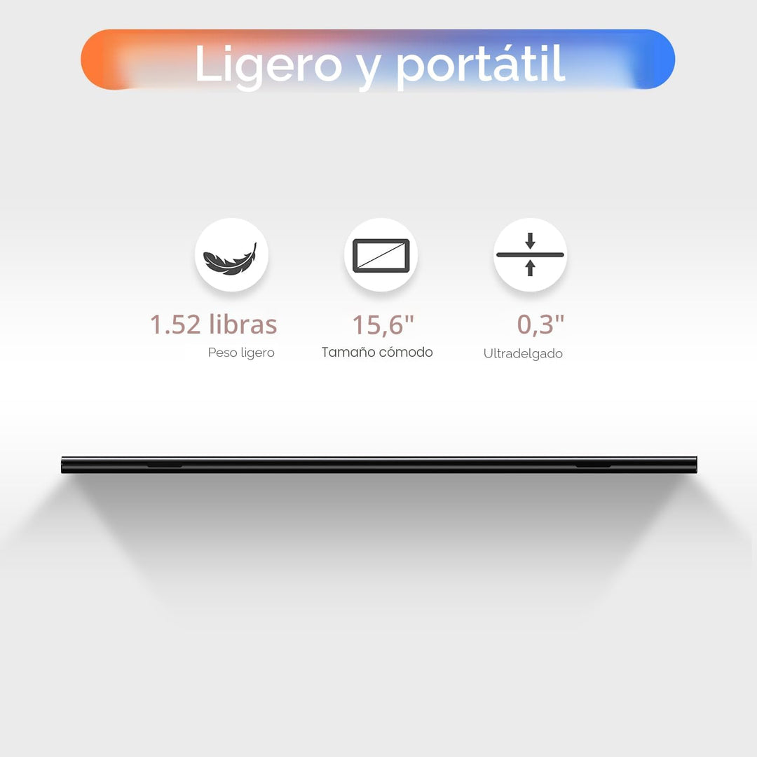 ForHelp Monitor portátil de 15.6 pulgadas, 1080P, USB-C HDMI, monit...