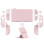 PlayVital Funda Resistente para Nintendo Switch 2 con Soporte Extra y Tapas de Joystick | Diseño Dividido, Cubierta Protectora de Cuerpo Completo, Dockable para Nintendo Switch 2 | Serie de Color Sólido, Cerezos en Flor Rosa