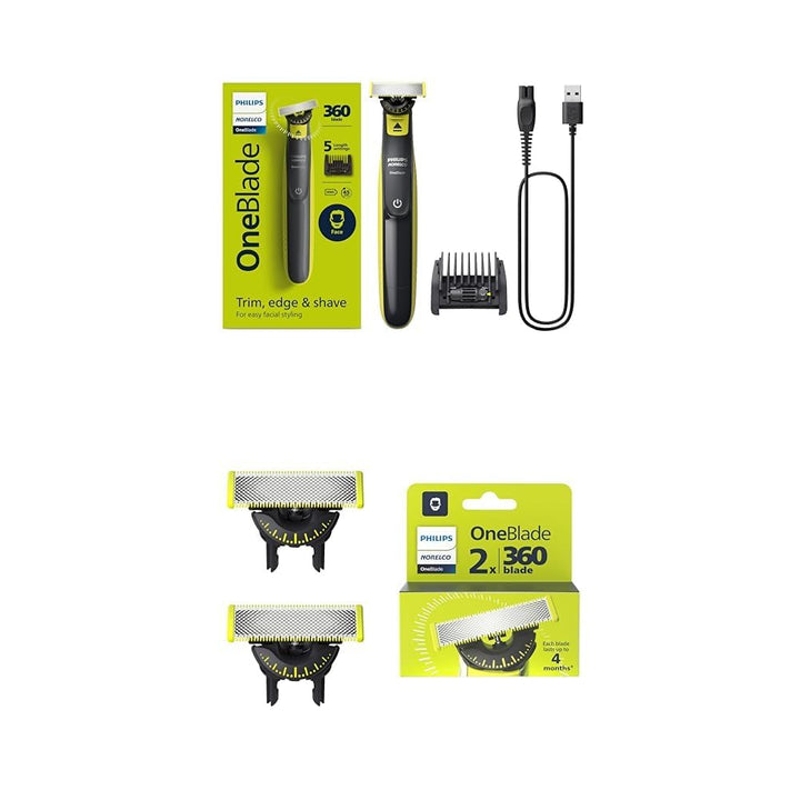 Philips Norelco OneBlade 360 Afeitadora y Cortadora Eléctrica Híbri...