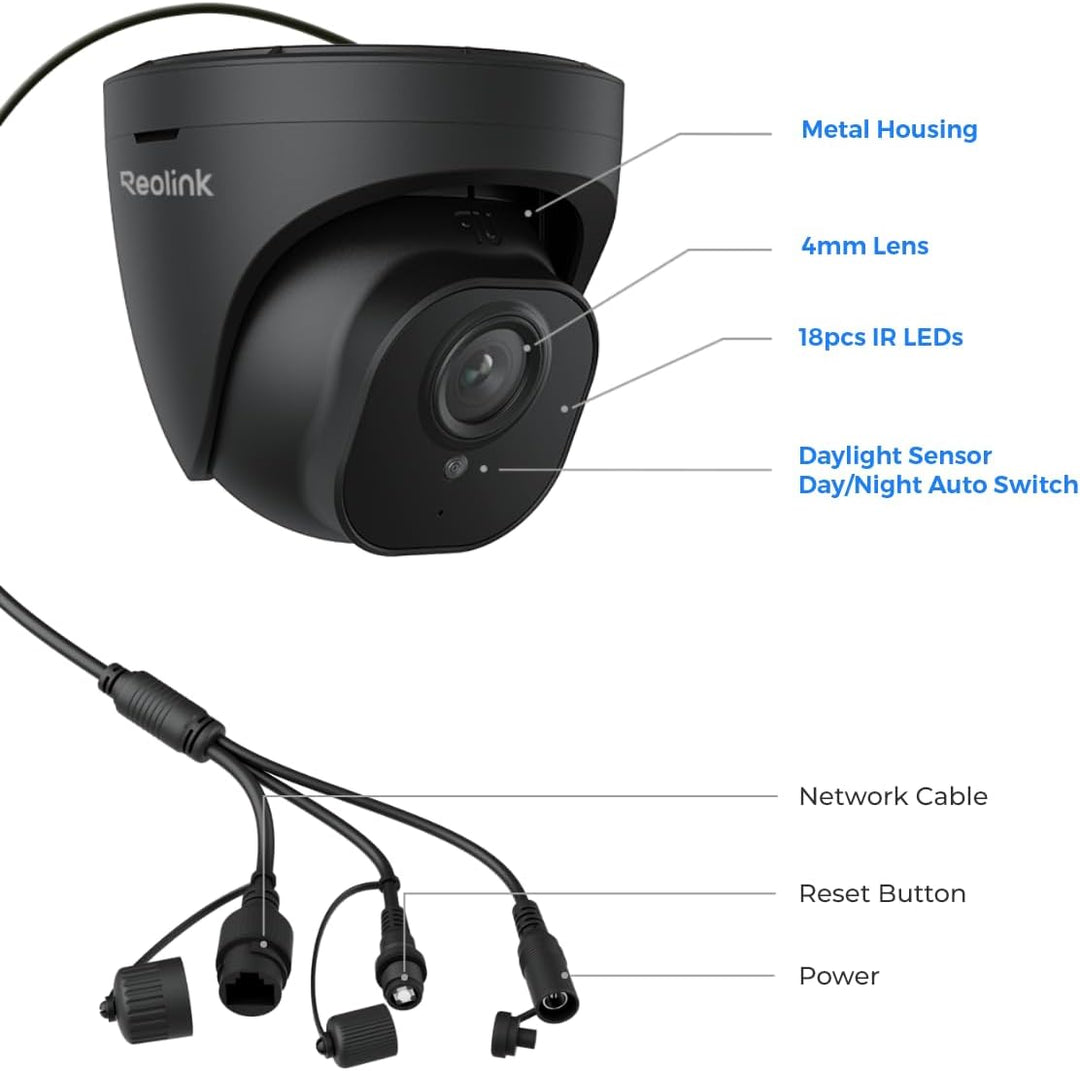 REOLINK Sistema de Cámara de Seguridad 4K para Exteriores, Cámara d...