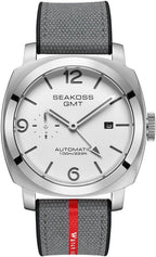 Relojes GMT para Hombre Automático Fecha 10ATM a Prueba de Agua Movimiento Seagull ST2557 Luz luminoso Acero Inoxidable Cristal de zafiro Relojes mecánicos de muñeca S8441