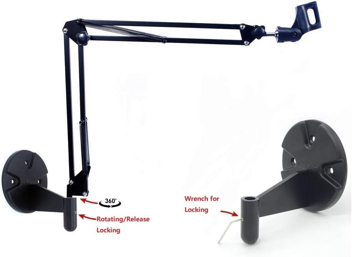 Soporte de pared para micrófono, clip de soporte de micrófono de su...