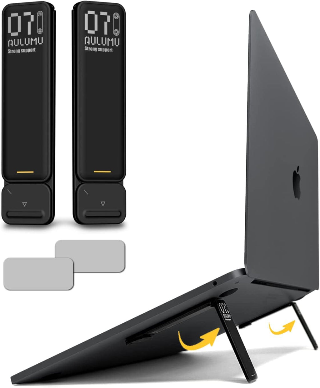 Aulumu G07 Soportes de Patas Desplegables para Laptop, Soporte de Refrigeración Súper Portátil para Laptop, Elevador Ergonómico para Laptop para Escritorio para MacBook, Todas las Laptops, Tabletas, 8