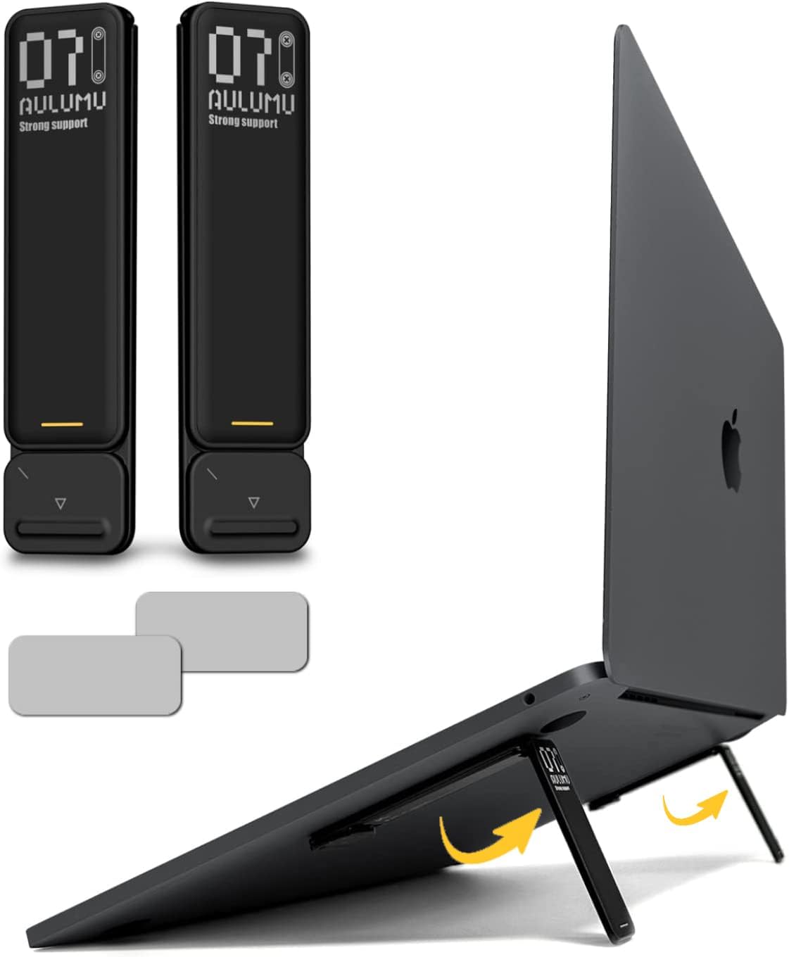 Aulumu G07 Soportes de Patas Desplegables para Laptop, Soporte de Refrigeración Súper Portátil para Laptop, Elevador Ergonómico para Laptop para Escritorio para MacBook, Todas las Laptops, Tabletas, 8