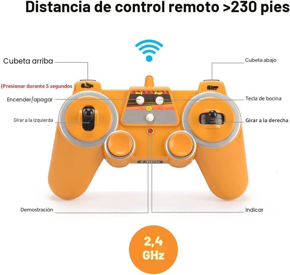 DOUBLE E Volvo RC Camión Volquete de Juguete para Niños, Transporta...