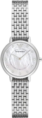 Emporio Armani Reloj de cuero de dos manos para mujer