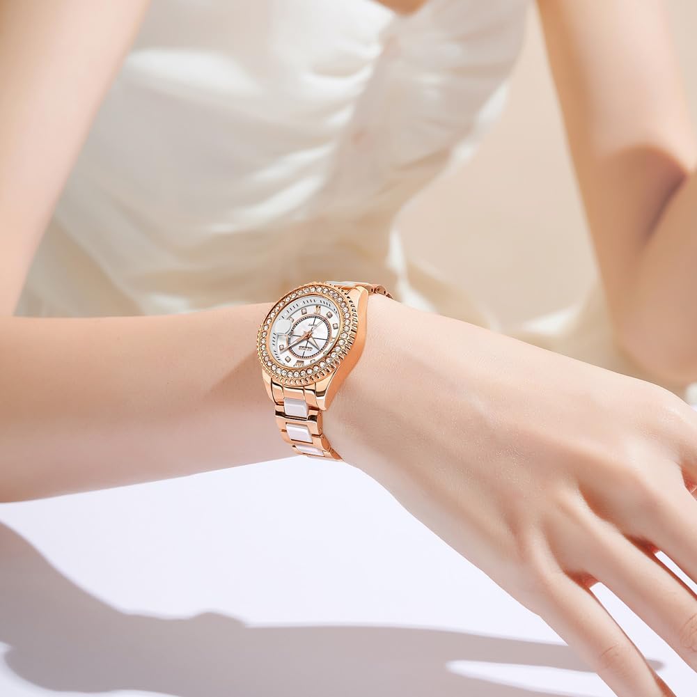 OLEVS Relojes para Mujeres Lujo Diamante con Fecha Analógico Cuartz para Mujer