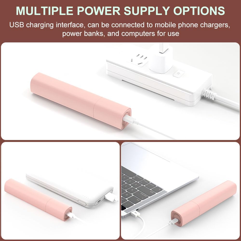 HUAJUN Mini alisador de pelo USB, 2 en 1, pequeña plancha plana por...
