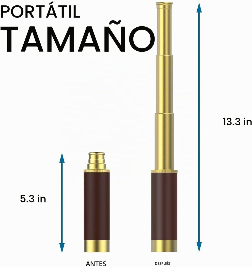 Telescopio monocular pirata con brújula de bolsillo de mapa del tesoro - Catalejo plegable para conjunto de accesorios de fiesta