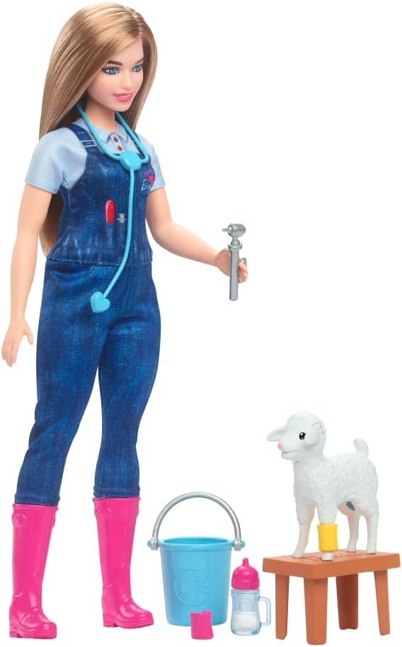 Muñeca de 65 aniversario de Barbie y 10 accesorios, juego de veteri...